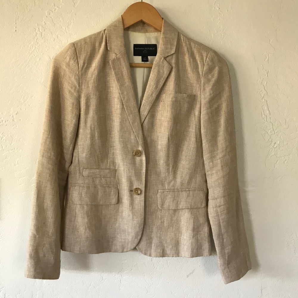 Banana Republic Natural Linen Blazer